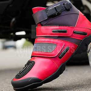 Chaussures de moto en cuir imperméables pour hommes - Option de logo personnalisé Utilisation toutes saisons - Product Image 2