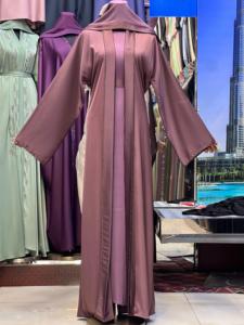 2026 New V Neck Long Sleeve Floor Length Modest Polyester Handmade <b>Flared</b> Hem Abaya Beaded Detail Women's Traditional Muslim - Product Image 2