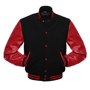 New <b>Men</b> Fashion Varsity Baseball Letterman Bomber Winter Jacket High Quality Custom Logo Wool Leather Varsity Jacket 2026 - Product Image 3