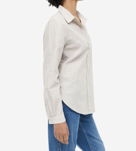 Chemisier à carreaux pour femme en coton respirant à manches bouffantes et boutonnage, idéal pour le quotidien - Product Image 2