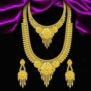Ensemble de bijoux en or micronisé 14K 18K 24K en gros, parure de mariée traditionnelle, colliers de mode mini et longs - Product Image 1