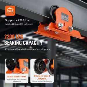 Carrello Elettrico con Capacità di 2200 Libbre/1 Tonnellata, Carrello Manuale PA200 PA250 PA300 PA400 PA500 con Doppie Ruote per Carrelli a Mano - Product Image 3
