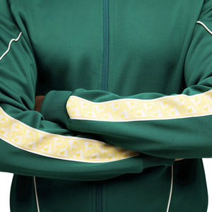Chaqueta Deportiva Verde para Hombre con Cierre, Manga Raglán, Color Sólido, Transpirable, Tejida, Corte Regular, Cuello Alto, para Otoño - Product Image 2