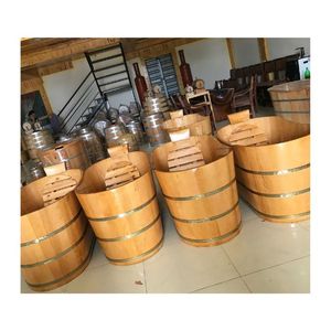 อ่างอาบน้ำไม้ญี่ปุ่นทรงวงรีแบบลึก รุ่นโอโวล บาธทับ ออฟูโร ปี 2026 พร้อมส่ง ดีไซน์แบบตั้งพื้น สำหรับห้องน้ำหรู โรงแรมสปา สำหรับผู้ใหญ่ - Product Image 6