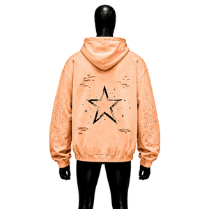 Sweat-shirt à capuche zippé en strass PEACH, motif tribal gothique, style Y2K streetwear, coupe oversize, clouté, punk grunge - Product Image 2