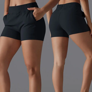 Shorts de sport pour femmes de haute qualité avec logo personnalisé XL 90% polyamide 10% élasthanne sans couture, extensibles et à séchage rapide - Product Image 4