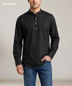 Best Fabric Cotton with Soild Full-Sleeve Short-<b>Kurta</b> Collection Manufacturer from India Online Shopping India - Product Image 4