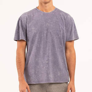 T-shirt Homme Respirant de Haute Qualité, Délavé à l'Acide, Style Streetwear, Logo Personnalisé, Coupe Oversize, Vintage, pour Hommes - Product Image 4