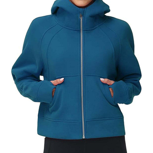 Sweats à capuche zippés tendance pour femmes, vestes polaires amples anti-boulochage respirantes, imprimé personnalisé sur le devant, 100 % coton, décontractés pour l'hiver - Product Image 5