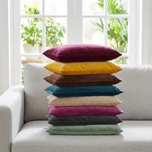 Ensemble de housses de coussin en velours uni multicolore avec des coussins décoratifs en tissu peluche doux pour canapé, chambre à coucher, décoration de la maison - Product Image 5