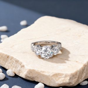 Romantic Moissanite Round Cut Dual Proposal <b>Ring</b> <b>Set</b> For Women's Original 925 <b>Silver</b> Fine for Anniversary Gift For Partners - Product Image 3
