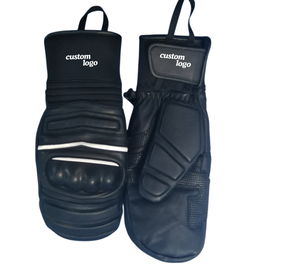 Mitaines de ski en cuir véritable personnalisées avec logo, rembourrées, pour hommes et femmes, gants de snowboard pour sports d'hiver - Product Image 5