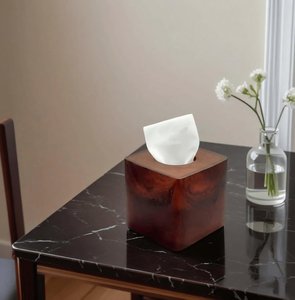 Caja de pañuelos de resina de estilo nórdico de la mejor calidad con acabado de mármol y pulido espejo, artículo decorativo para mesa, para minoristas. - Product Image 4
