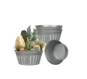 Pot de fleurs en métal élégant pour plantes d'intérieur avec un design épuré pour une décoration intérieure contemporaine - Product Image 5