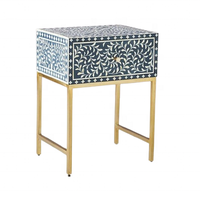2025 Table basse faite à la main en bois massif au design moderne avec incrustation d'os pour servir des tasses dans les meubles de salon