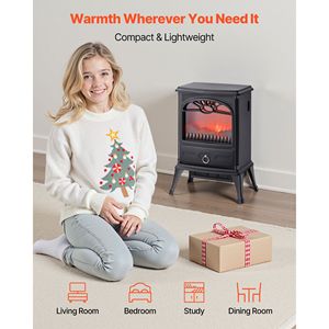 Cheminée électrique autoportante de 22,8 pouces, poêle chauffant 1500W 5120BTU, portable avec protection contre la surchauffe, design en verre réaliste - Product Image 2