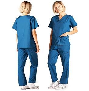 ชุดสครับ2ชิ้นสำหรับทั้งชายและหญิง XL ชุดพยาบาลสำหรับชายหญิงชุดยูนิฟอร์มห้องคาร์โก้คอวี - Product Image 4