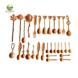 ช้อนชาไม้ 10 มล. ดีไซน์มินิมอลรักษ์โลก พร้อมด้ามจับสำหรับเสิร์ฟชา - Product Image 6