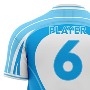 <b>Men</b> Blue <b>White</b> Geometric Soccer Jersey Sublimated Print Moisture Wicking Fitted Polyester Apparel - Product Image 3