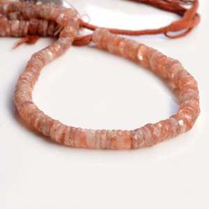 Cuentas de Piedra Preciosa Natural de Sunstone Facetadas en Forma de Rueda Redonda para Fabricación de Joyas, Hilo de Piedras Sueltas - Product Image 3