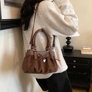 Custom Brand Crossbody Leather <b>Bag</b> Women <b>Brown</b> Bowknot Ruched Casual Commute Travel <b>Satchel</b> Fits Phone Wallet Lipstick - Product Image 4