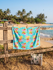 Serviettes de plage 100% coton, velours, design personnalisé, imprimé papillon, grande taille, jacquard - Product Image 5