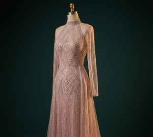 ชุดราตรีปักคริสตัลพรีเมียมขายดี แขนยาวเต็มตัว สำหรับงานเลี้ยงอย่างเป็นทางการ จากผู้ผลิต - Product Image 1