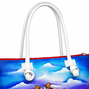 Hand Painted Genuine Leather Tote Bag Artisanal Horse Design Women's <b>Medium</b> Shoulder Bag Top Zip Closure Designer <b>Handbag</b> - Product Image 3