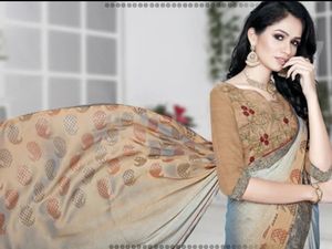 LeBeLe - Nuevo Sari de Chifón con Lentejuelas Estilo Bollywood para Mujer, Diseño Personalizado, Secado Rápido, Protección Solar, para Fiestas - Product Image 4