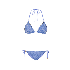 Conjunto de Bikini con Cuentas de Color Amarillo, Bordado de Cara de Dibujos Animados, Cuello Halter y Cordones, Ropa de Playa de Verano para Mujeres y Niñas - Product Image 3