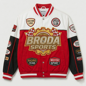 Chaqueta de Motocicleta 100% Algodón Nueva al por Mayor, con Logotipo Bordado Personalizado en Toda la Superficie, Estilo Vintage Nascar, Unisex, Pakistán - Product Image 2