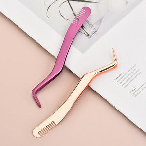 MIRHA INSTRUMENTS MI-549 Pince à épiler en acier inoxydable durable de haute qualité pour extensions de cils, avec peigne à pointe lisse 10 mm - Product Image 3