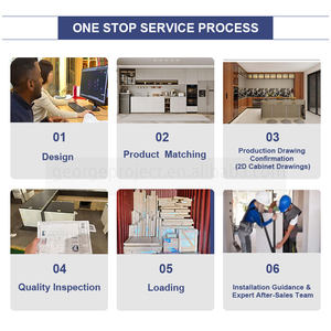 أحدث خزائن مطبخ سوداء في الهواء الطلق من الفيلا ، خزانة مطبخ غير قابلة للصدأ مع طاولة بيضاء - Product Image 3