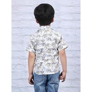 Polka Tots Half Sleeve <b>Leaf</b> print Shirt - <b>Light</b> green - Product Image 2