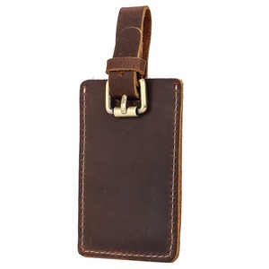 Durable Genuine Leather Baggage Tags with Adjustable Buckle <b>Straps</b> Professional Grade Full Grain Leather Identifiers LTG-0342 - Product Image 3