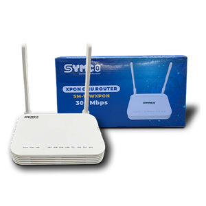 XPON ONU ONT SM-1GWXPON 1GE+3FE 2.4GHz 300Mbps Haut Débit 5dBi 2 Antennes SC DC 12V Fibre Optique FTTH EPON/GPON Routeur WiFi SYMCO - Product Image 3