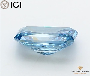 เพชรทรงเรเดียนต์ 2.00 กะรัต ผลิตในห้องปฏิบัติการด้วยวิธี CVD ได้รับการรับรองจาก IGI สีฟ้าสดใสแฟนซี ความสะอาดระดับ VVS2 เหมาะสำหรับใส่แหวน - Product Image 4