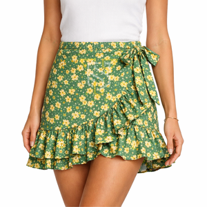 Faldas Casuales de Algodón Transpirables para Mujer, Cintura Natural, Estilo Cargo, Color Sólido, Minivestidos para Verano, Venta Directa de Fábrica, MOQ Bajo - Product Image 1