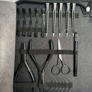Kit professionnel d'outils métalliques noirs pour extensions de cheveux, pour l'installation et le retrait, large application - Product Image 5