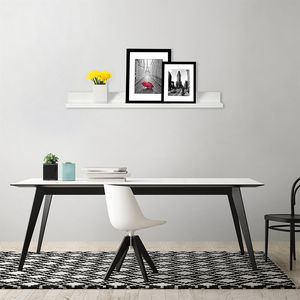 Set di 3 Mensole Galleggianti da Parete Bianche YJ da 14 Pollici in Materiale Rattan per Ufficio, Soggiorno, Camera da Letto, Mensole Decorative da Appendere - Product Image 2