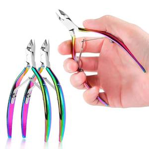 Cortauñas Profesional de Acero Inoxidable con Abertura de Mandíbula Ancha, Cuchilla Plana y Afilada para Uso en Dedos de Adultos, Nuevo Diseño con Acabado Arcoíris - Product Image 1