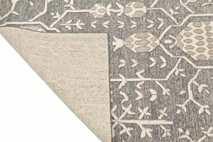 Tapis de sol personnalisé gris ivoire en laine, antidérapant, écologique, à tissage plat avec fines rayures horizontales pour salons d'hôtels et de villas - Product Image 6