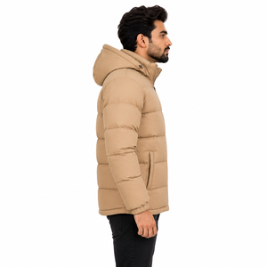 Veste matelassée personnalisée pour homme, avec capuche, chaude et isolante, coupe-vent, pour l'hiver, fournisseur en gros OEM USA - Product Image 3