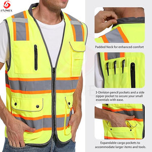 เสื้อกั๊กสะท้อนแสงสำหรับผู้ชายแบบกำหนดเองได้ มาตรฐาน ANSI Class 2 EN ISO 20471 รับรองการมองเห็นสูง น้ำหนักเบา ระบายอากาศได้ดี สำหรับงาน พร้อมติดแบรนด์ตามสั่ง - Product Image 4