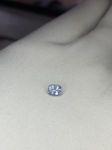 Zafiro azul cielo natural sin calentar, zafiro de Sri Lanka, corte cojín. - Product Image 2