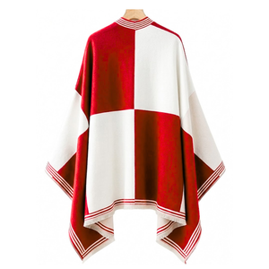 Delta Sigma Personalizado | Capa de la hermandad Theta con logo bordado en la parte delantera, diseño de bloques de color rojo y blanco para ropa griega femenina. - Product Image 2