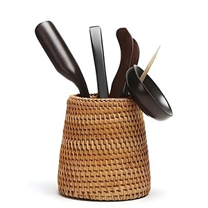 Étui à crayons en rotin écologique de haute qualité, porte-stylos, fournitures pour le travail et la maison - Product Image 1