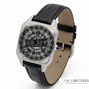 นาฬิกา Cartier Santos-Dumont ตัวเรือนทองคำขาวประดับเพชรแล็บโกรว์ สายสแตนเลสสตีล ขนาด 30 มม. หน้าปัดทรงเหลี่ยม ระบบควอตซ์ สายโลหะผสม สำหรับทั้งชายและหญิง - Product Image 5