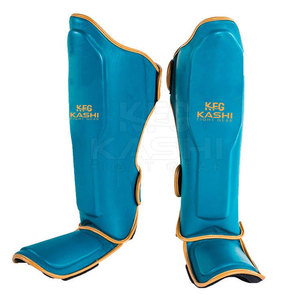 Protège-tibias en cuir PU de qualité professionnelle, légers, avec zone de couverture renforcée et doublure respirante pour la boxe (longue durée) - Product Image 3