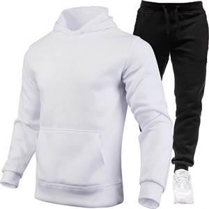 Conjunto Deportivo de 2 Piezas para Hombre y Mujer, Sudadera con Capucha y Pantalones Largos, Color Sólido, Grueso, Informal, de Forro Polar, para Otoño - Product Image 6